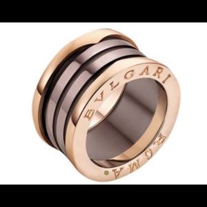 Bvlgari B Zero1 rose gold bronze ceramic ring. Sz6